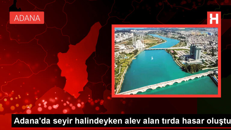 Adana’da seyir halindeki tırda çıkan yangın söndürüldü