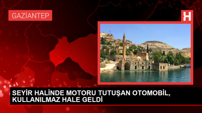 Adana’da Otoyolda Otomobil Yanarak Kullanılmaz Hale Geldi