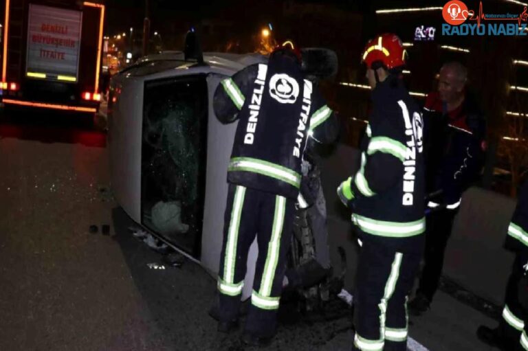 Alkollü şoför beton bariyere çarptı, araç 50 metre savruldu