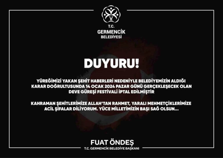 Aydın’da terörist saldırı sonucu şehit olan askerler nedeniyle deve güreşi festivali iptal edildi