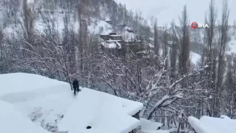 Bahçesaray’da kar tesirli oluyor