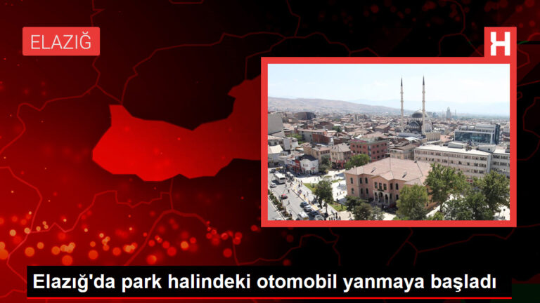 Elazığ’da park halindeki araba yanmaya başladı