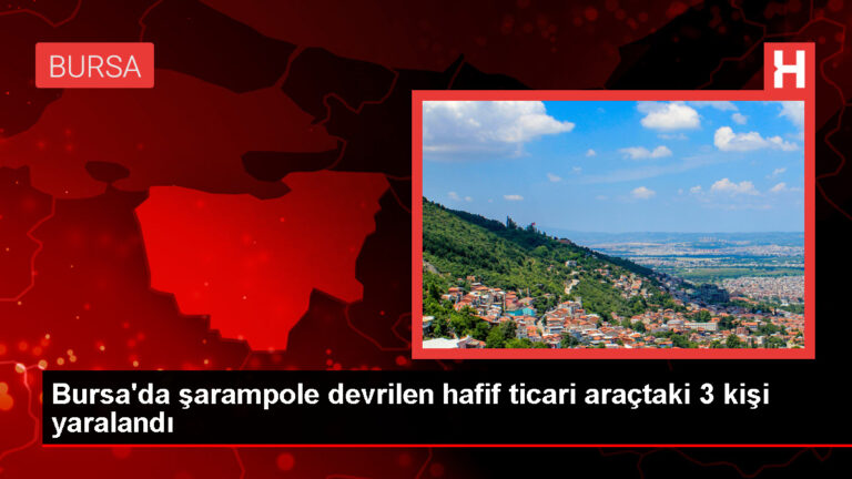 İnegöl’de şarampole devrilen araçta 3 kişi yaralandı