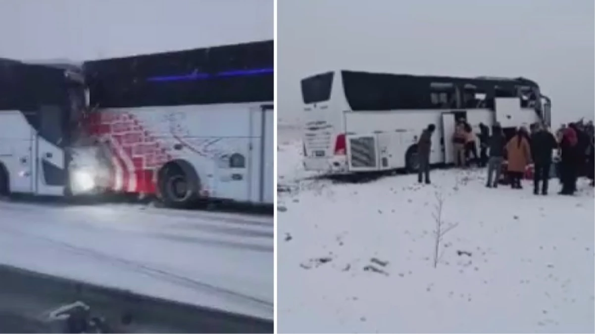 Kars’ta kontrolden çıkan otobüs önündeki araçlara böyle çarptı! Ölü ve yaralılar var