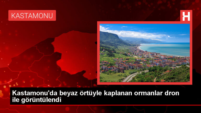 Kastamonu’da Kar Yağışının Oluşturduğu Manzara Dron İle Görüntülendi