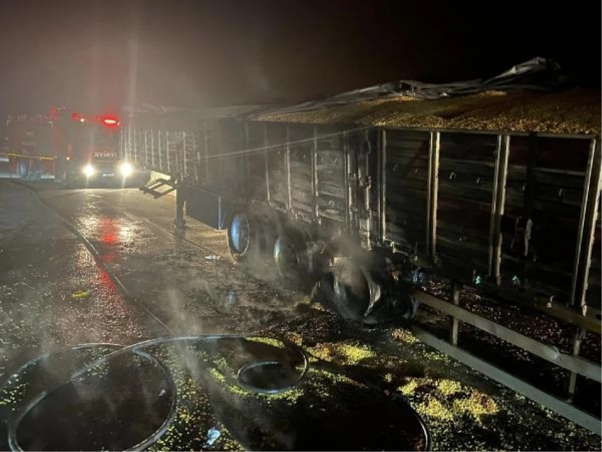 Osmaniye’de mısır yüklü TIR yangını söndürüldü