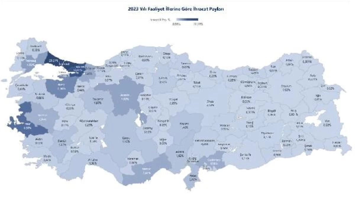 Türkiye’de İhracat Yapılan İlk 3 İl Açıklandı