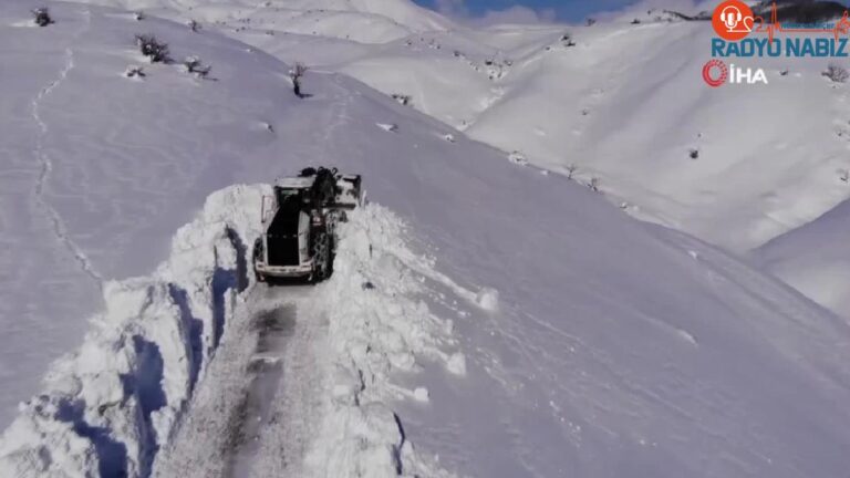 Bitlis’te 4 metreyi bulan karlı köy yollarında yol açma çalışması