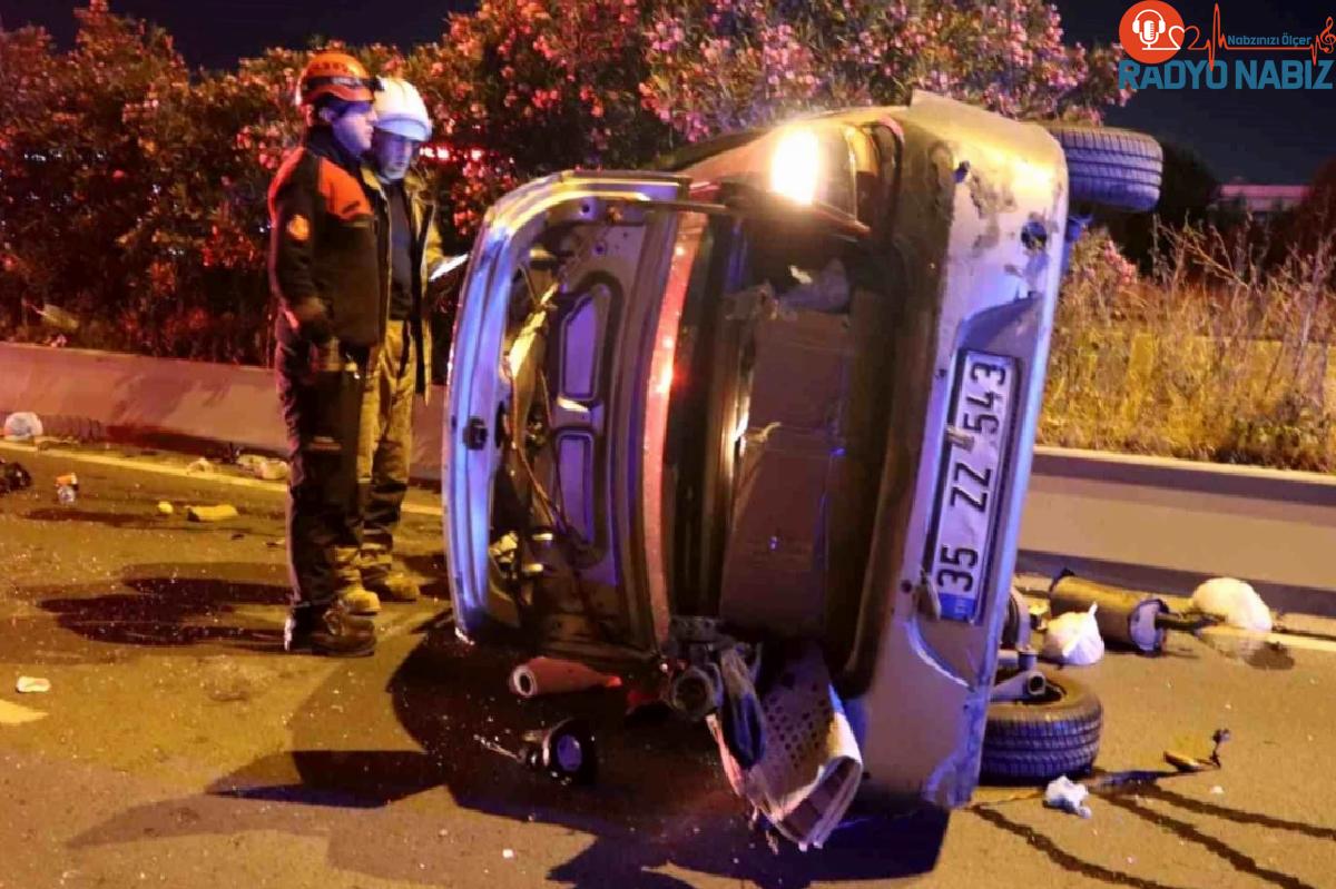 İzmir’de araba takla attı, şoför ağır yaralandı