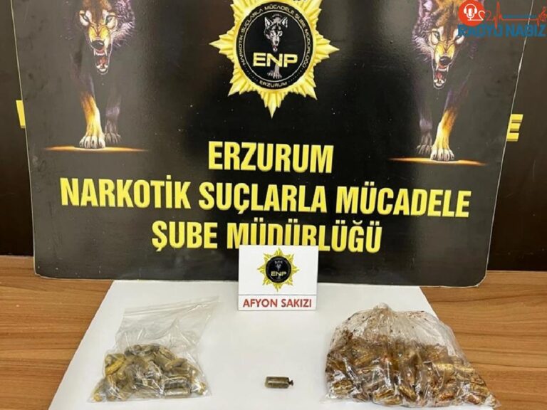 Erzurum’da 1 Kilo 134 Gram Afyon Sakızı Ele Geçirildi