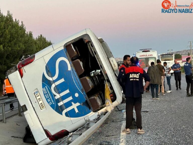 Uşak’ta Yolcu Otobüsü Devrildi, 11 Kişi Yaralandı