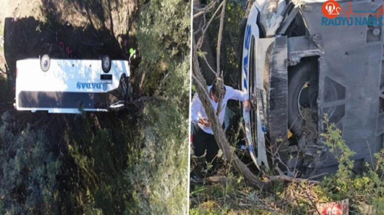 Yolcu otobüsü şarampole devrildi! 14 kişi hastaneye kaldırıldı